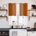 thumbnail image 2 of Burnt Orange White Stripe Kitchen Curtains Small Short 39 Inch Length, Modern Rustic Vertical Striped Grommet Bedroom Living Room Curtains, Light Filtering Cafe Curtain Drapes 2 Panels Set 55''x39'', 2 of 9