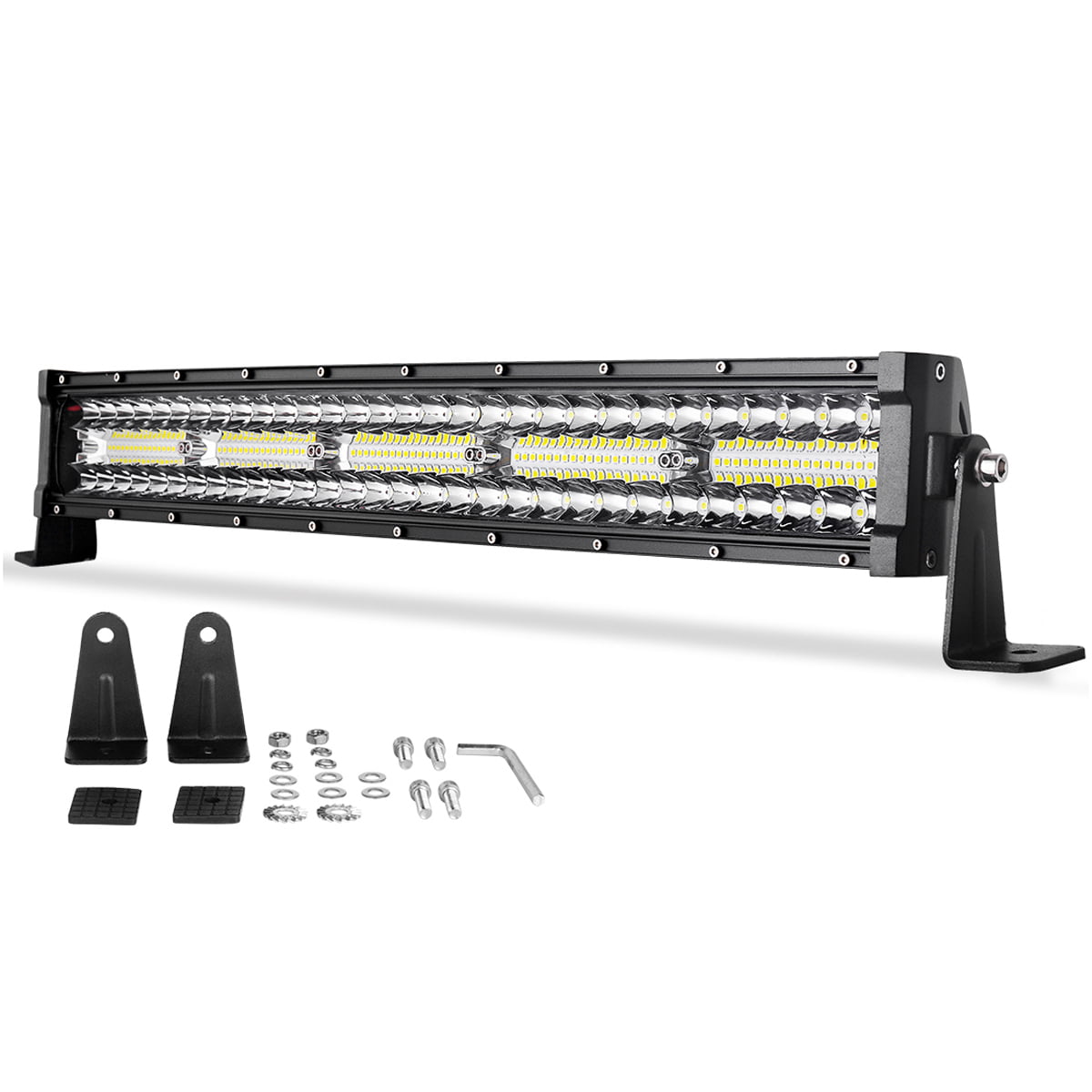 AUTOSAVER88 22 LED Light Bar Triple Row Curved Flood Spot Combo Beam Led Bar 270W Off Road Driving Lights Compatible with Jeep Trucks Boats ATV Jeep 
