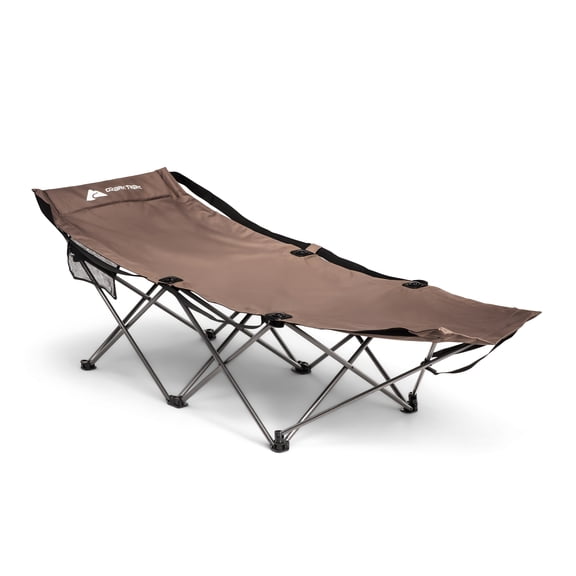 Ozark Trail Adult Collapsible Camping Cot, Beige, 73" x 23"