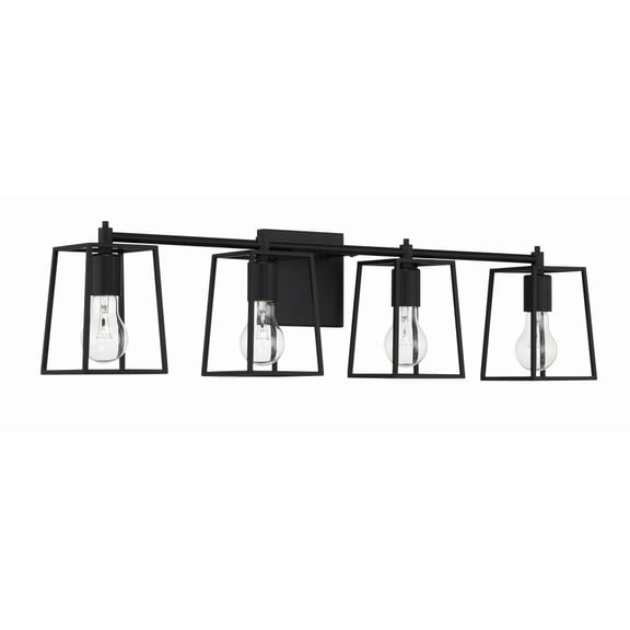 12132FB4 Craftmade Lighting Dunn - 4 Light Bath Vanity In Transitional Style-7.88 Inches Tall and 31.75 Inche Wide-Flat Black Finish