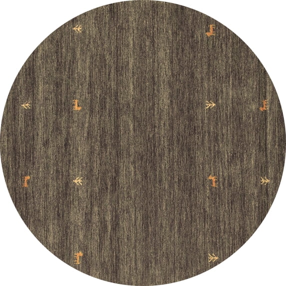 Ahgly Company Indoor Round Abstract Brown Contemporary Area Rugs, 5' Round