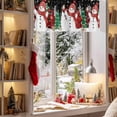 thumbnail image 3 of Red Snowman Valances for Windows, 42 x 18in, Christmas Let Snow Pine Trees Bird Snowing Black Rod Pocket Kitchen Valance Curtain Light Filtering Window Treatments for Living Room Bedroom, 1 Panel, 3 of 7