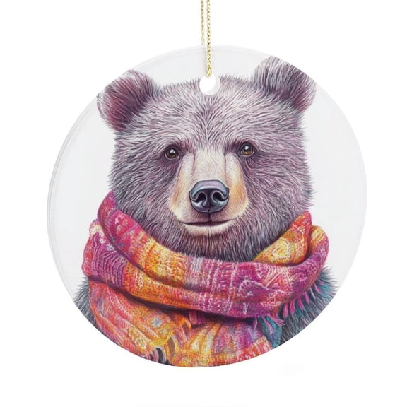 Ceramic Christmas Ornament Christmas Bear Funny Christmas Ornaments 2025 Winter Holiday Decor Ornament Christmas Ornaments for Christmas Tree Decorations