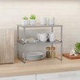 thumbnail image 1 of SONGMICS Spice Racks, Set of 2 Metal Cabinet Shelf Organizers, Countertop Organizers, Shelf Risers, Stackable, Expandable, Silver, 1 of 5