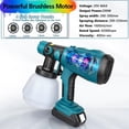 thumbnail image 3 of Rociador de Pintura Inalámbrico Compatible con Batería Ma*kita, Rociador de Pintura Eléctrico Pistola de Pintura HVLP con 3 Patrones 4 Boquillas de Tamaño para Pintar en Casa Muebles Gabinetes (Solo, 3 of 7