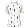 thumbnail image 4 of Women's One Shoulder T Shirts Tops Short Sleeve Boho Printed Trendy Basic Shirts Tunic Dressy Casual Beach Blouses, 4 of 5