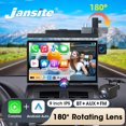 thumbnail image 2 of Cámara de tablero 4K giratoria de 180 grados de 9 pulgadas con CarPlay inalámbrico y Android Auto, grabación de 3 canales, DVR para automóvil, FM, BT, AUX, GPS, monitor de estacionamiento las 24 horas, 2 of 5