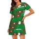 thumbnail image 1 of Disketp Cute Santa para Camisón Corto de Manga Corta para Mujeres, Camisón Cómodo con Escote Redondo, Bonito y Confortable, 1 of 6