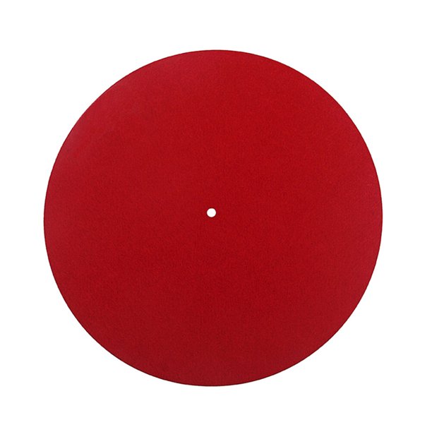1L105 Placa giratoria Plato Alfombrilla audiófila Reproductores de discos de vinilo LP antiestáticos Reproductores de discos de vinilo antivibraciones Diámetro de tapete de lana 300 mm (Rojo)