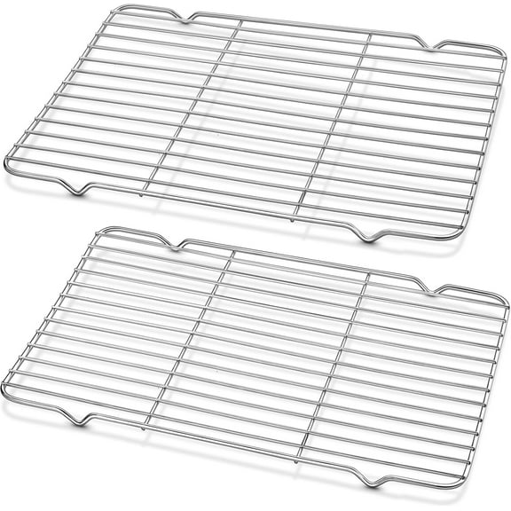 Cooling Rack and Baking Rack with Stainless Steel, 2 - Pack 10 x 15 Inches Heavy Duty Cooling Racks for Cooking and Baking, Sturdy Cookie Cooling Rack, Easy to Clean Oven & Dishwasher Safe$$