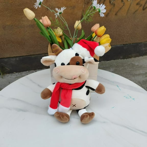 YATAV Mini Christmas Stuffed Animal Plush Toys Bulk with Santa Hat Tiny Xmas Doll Ornaments Christmas Tree Decor for Party Favors Classroom Prize Stocking Fillers Gift(A)