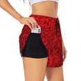 thumbnail image 2 of Disketp Red Rose Print Women's Shorts Workout Shorts for Athletic Gym Running Shorts with Phone Pockets XX-Large, 2 of 8