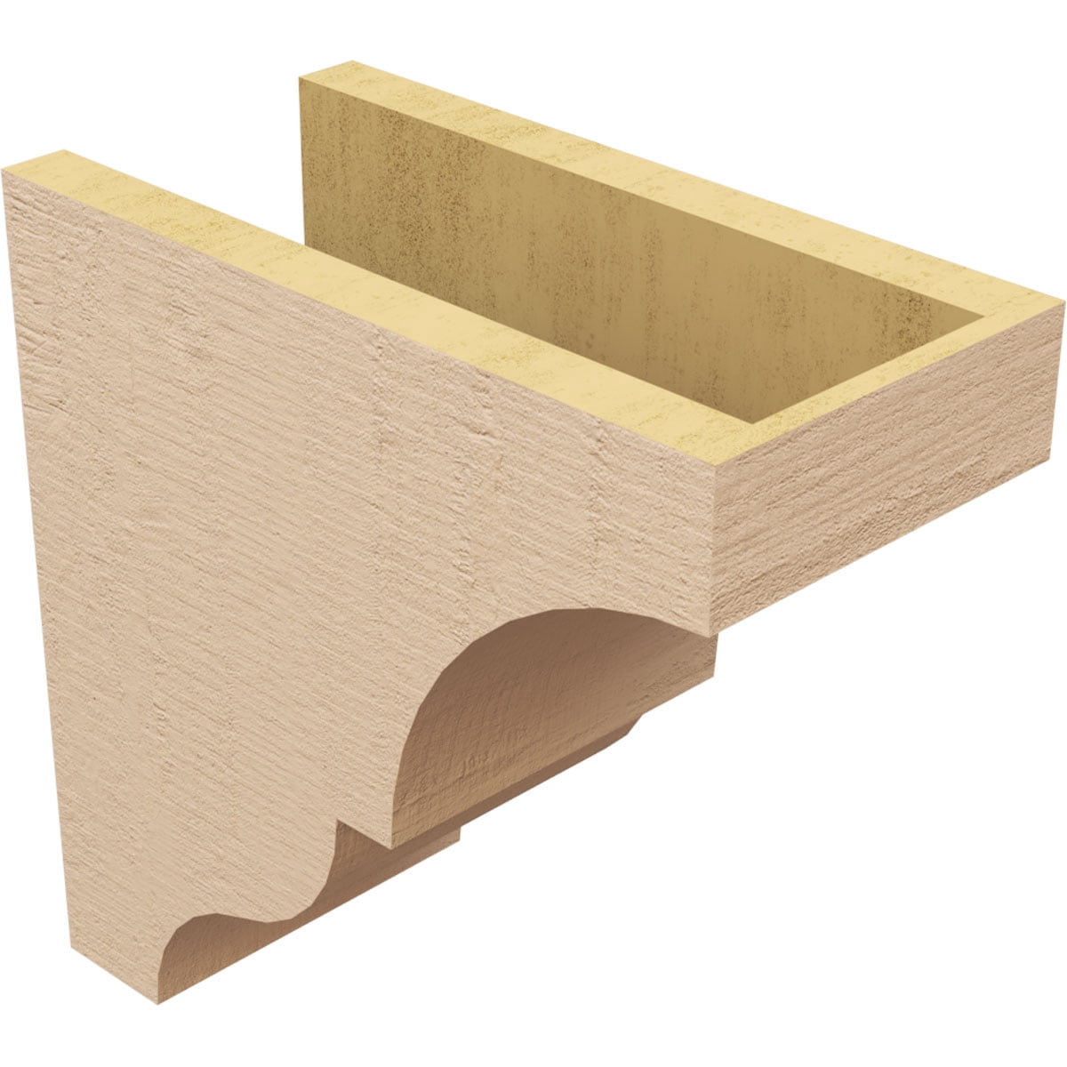 6"W x 12"D x 12"H Classic Asheboro Rough Cedar Woodgrain TimberThane Corbel, Primed Tan