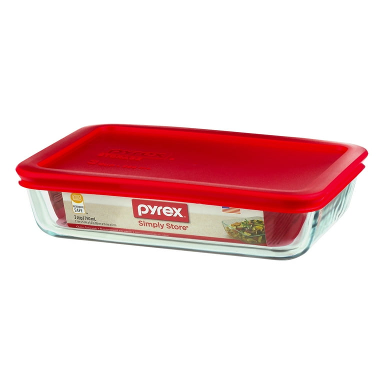 Pyrex Simply Store 6pc Glass Rectangular Food Storage Container (3 dishes,  3