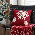 thumbnail image 5 of Merry Christmas Letter Snowflake Embroidered Cushion Cover 45*45 Festival New Year Home Pillow Covers Decorative Sofa Bedroom (450mm*450mm,G-Cushion Cover), 5 of 7