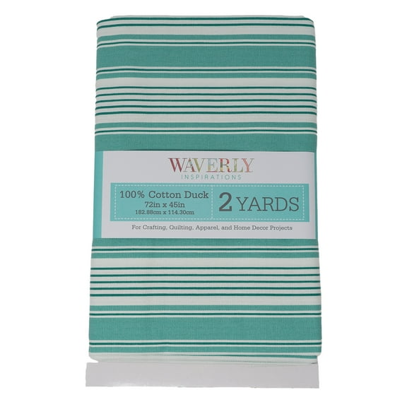 Waverly Inspirations 100% Cotton 45" x 2 Yards Precut Tyler Stripe Spa Sewing & Crafting Fabric, 1 Each