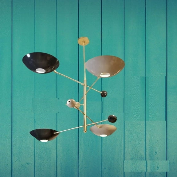 4 Light Modern Sputnik Light Fixture Mid Century Style Brass Chandelier Multi Color Chandelier Light