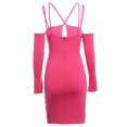 thumbnail image 3 of SAYOO Vestido ajustado de manga larga para mujer, correa de espagueti ahuecada Color sólido Cremallera trasera Fiesta de noche Club Boda de una sola pieza SAYOO S M L, 3 of 9
