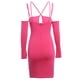thumbnail image 3 of VISgogo Vestido ajustado de manga larga para mujer, correa de espagueti ahuecada Color sólido Cremallera trasera Fiesta de noche Club Boda de una sola pieza VISgogo moda, 3 of 8