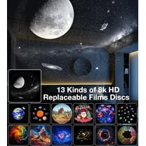 4K HD  Projector for Bedroom with  Speaker & White Noise, 13 in 1 Night Light Projector with Rotating Timer Function (White)