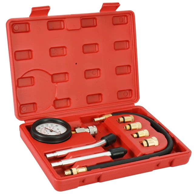 TFixol Gasoline Engine Compression Tester Auto Petrol Gas Engine Cylinder Automobile Pressure Gauge Tester Automotive Test Kit 0-300psi with Case