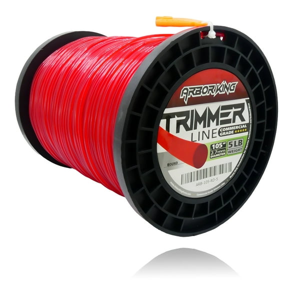 Arbor King 0.105 5LB Round Red Trimmer line Spool Commercial Grade with Line Cutter