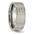 thumbnail image 3 of Auriga Fine Jewelry Titanium Greek Key 8mm Satin Band for Men Size 13, 3 of 6