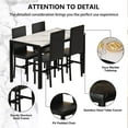thumbnail image 4 of Recaceik 5 Piece Dining Room Furniture Table Set，30.1” H Faux Marble Tabletop and 4 PU Leather Chairs, 4 of 5