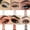 A,B,C,D,E,F, variant on pstuiky Eyeshadow Sticks, Double-ended Eyeshadow Pen Eyeshadow Pen Brush Long-lasting Pearlescent Matte Eyeshadow Cream Eyeshadow Stick