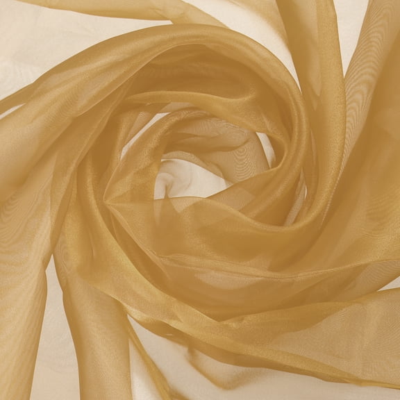 Iridescent Sheer Organza Fabric, 2 Yards x 59 Inches Solid Shiny Fabric for Wedding, Curtains, Costume, Photography Background, Light Brown