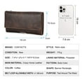 thumbnail image 5 of Contact's Leather Waist Case With Belt Clip for 6.7'' Phone , Travel Small Waist Belt Pouch ,Phone Pocket Card Holder, Valentine Gift, Coffee, 5 of 8
