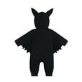 thumbnail image 3 of WERYOUNG Girls Boys Onesie Casual Long Sleeve Hooded Bat Halloween Jumpsuit Lovely Photography One-Pieces,Black,3-6 Months, 3 of 7