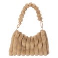thumbnail image 1 of Bolso bandolera esponjoso para mujer bolso de axila borroso de Color sólido bolso Hobo elegante bolsos de viaje, 1 of 6