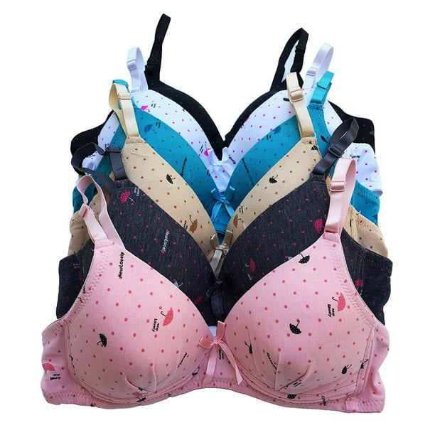 iheyi-6-pieces-no-wire-full-cup-plain-lace-polka-dot-light-padded