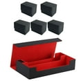 thumbnail image 2 of Boîte de Rangement en Cuir PU avec Fermeture pour Cartes de Collection, Cartes de Baseball, Football, Basketball, Cartes de Sport, Noir Rouge, 2 of 8