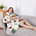 thumbnail image 5 of Oversized Wearable Blanket Hoodie,Red Mushroom Nature White Pattern Sherpa Blanket Hoodie with Super Pockets,Super Warm Fuzzy Pullover for Women & Men, 5 of 6
