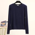 thumbnail image 1 of LNGOOR Modal T-Shirt Basique Uni Col Rond Manches Longues Femmes Automne Tee-Shirt de Base T-Shirt Assorti Grande Taille, 1 of 7