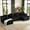 130"U-Shape Black 4Seat, variant on SEENYOO 112.99" Cloud Couch, L Shaped Sectional Sofa, Plush Corduroy Modular Deep Seat, Upholstered with Right Facing Chaise, No Assembly, for Living Room Bedroom, Gray
