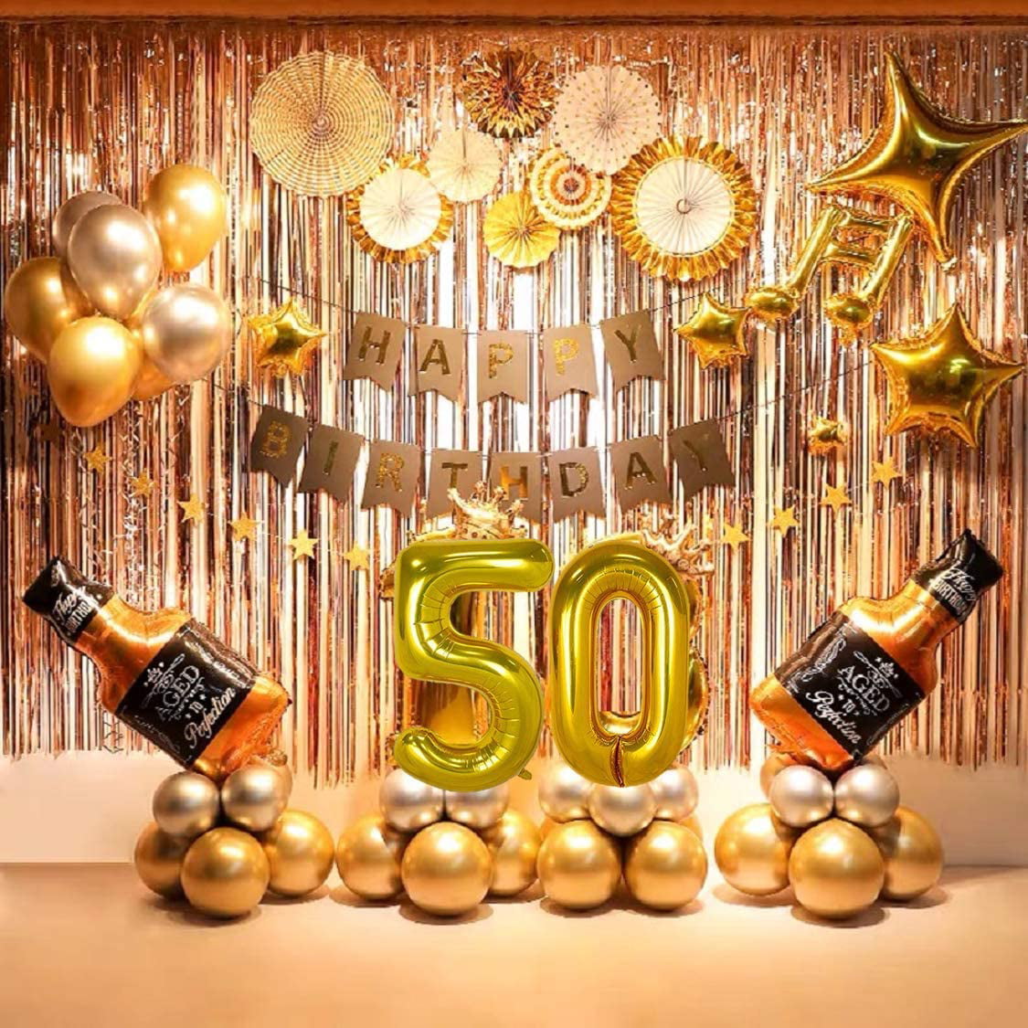 50th Birthday Party 50th Birthday Decorations Gold Birthday Party 