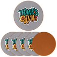 thumbnail image 2 of Thanksgiving Luxury Round Drink Coasters Set of 6pcs - Microfiber Leather Coasters 11x11 cm/4.3x4.3 in - Stylish Drink Coaster for Table, 2 of 6