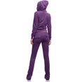 thumbnail image 3 of J. METHOD Women’s Tracksuit Set Casual 2 Piece Outfit Slim Fit Velour Velvet Zip Up Hoodie Jacket Top and Sweatpants Sweatsuit NEWTS03 Purple M, 3 of 6