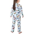 thumbnail image 2 of Yuyamidu Xmas Dinosaur Button Pajama Set of 2 Kids Long Sleeve Night Shirt & Long Pants Christmas Loungewear Pj 11-12 Boys Girls Sleepwear for Spring Fall Winter, Blue, 2 of 7
