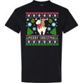 thumbnail image 3 of Inktastic Merry Christmas Sloth and Llama Ugly Sweater Style T-Shirt, 3 of 5