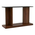 thumbnail image 2 of Furniture of America Thame Contemporary Glass Top Console Table in Dark Walnut, 2 of 5
