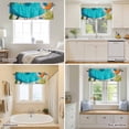 thumbnail image 4 of Curtain Valance for Windows, Swimming Pool Swimming Circle Kitchen Valances Rod Pocket Short Curtains, Blue White Slippers Window Valance for Bedroom Bathroom Living room 60x14in, 4 of 9