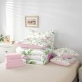 thumbnail image 5 of Manfei Pink Flower Floral 7-Piece Twin Bedding Sets,Romantic Rose Bedding Comforter Set,Green Leaves Sheet Sets For Girl Child,Ultra Soft Home Decor Reversible, 5 of 7