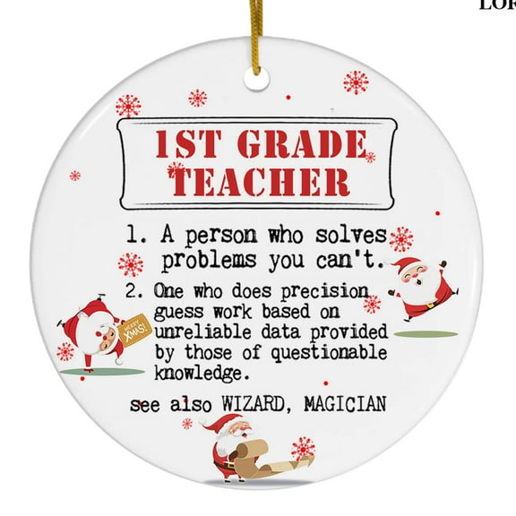 Ornament Kits 2025, Christmas Ornaments - 1st Grade Teacher Definition Ornaments - Christmas, Birthday Gifts for Women, Men - 1st Grade Teacher Christmas Decorations Ceramic Ornaments