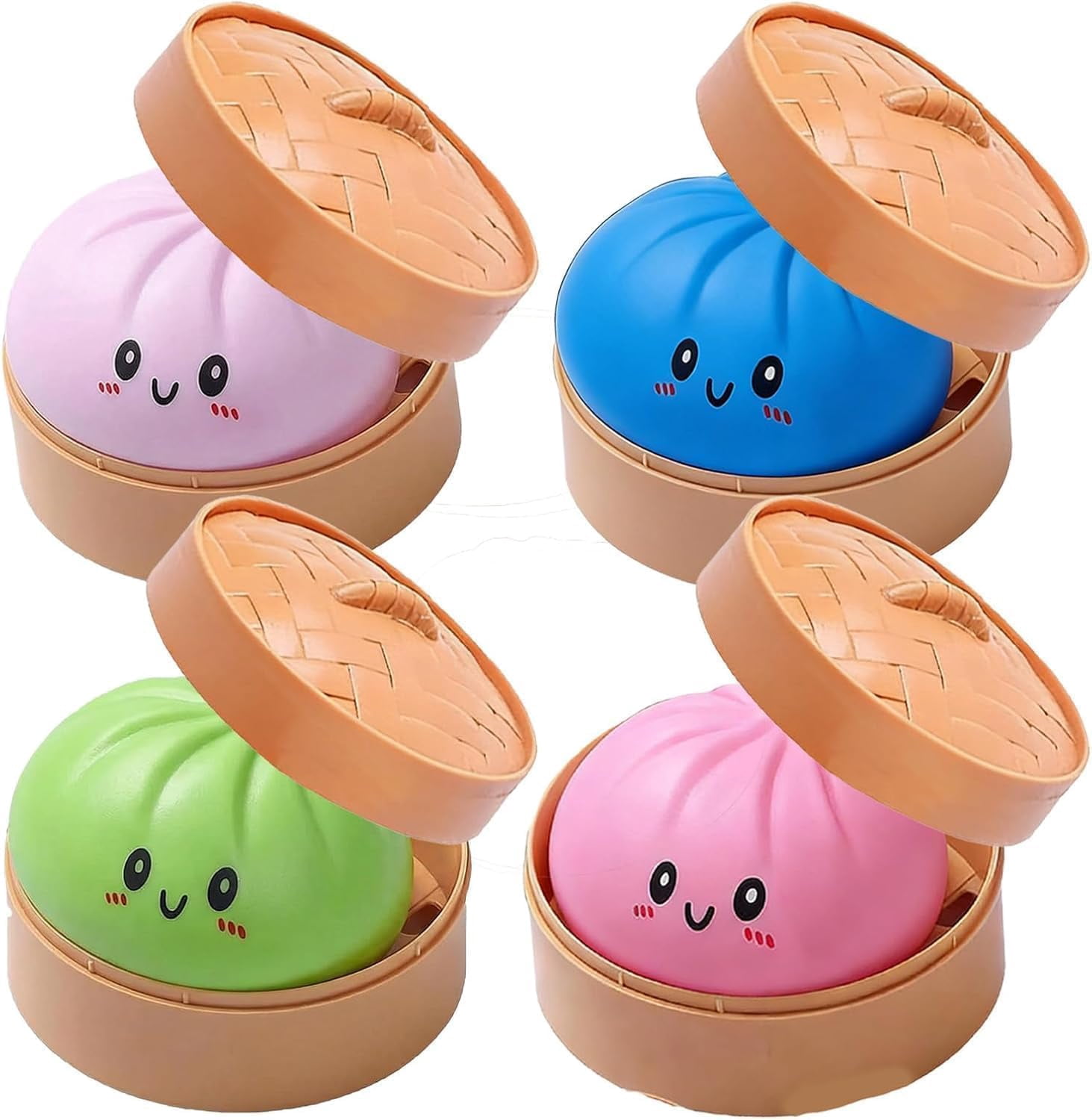 Yippzo Crying Dumpling Squishy Stress Ball, Jumbo Rainbow Mystery Squishy Bun Sensory Toys, Soft Squeeze Toys for Adults, Party Favors