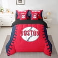 thumbnail image 2 of jejeloiu Baseball Game Gaming 7-Piece Bedding Comforter Set,Ball Sport City King Bedding Sets,Red White Bed Sheets For Teens Kids,Breathable Home Decor Reversible, 2 of 8