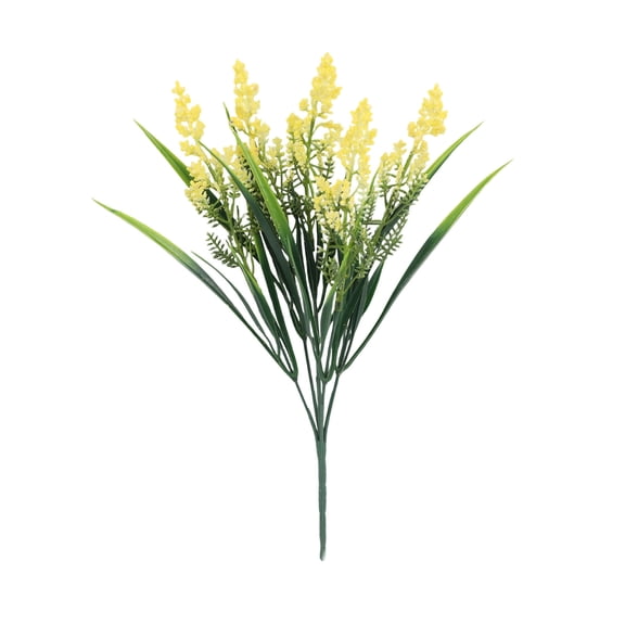HOARBOEG 1Pcs Artificial Lavender Plant, Faux Plastic Lavender Bouquet for Home Decor, Outdoor Indoor UV Resistant Fake Plants for Garden, Porch, and Office Decoration